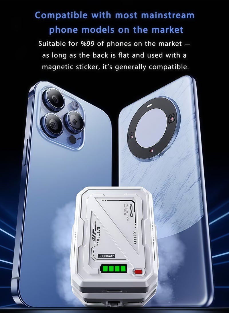 DAKS Magnetic Semiconductor Phone Cooler with RGB Lights, 7-Speed Adjustable Cooling, 3000mAh Detachable Battery, Low Noise ≤25dB, Type-C Fast Charging, for Gaming & Outdoor Vlogging – Compatible with iPhone & Android - Image 2